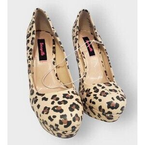 Betseyville Krash Leopard Heels All Man made Materials Size 7.5